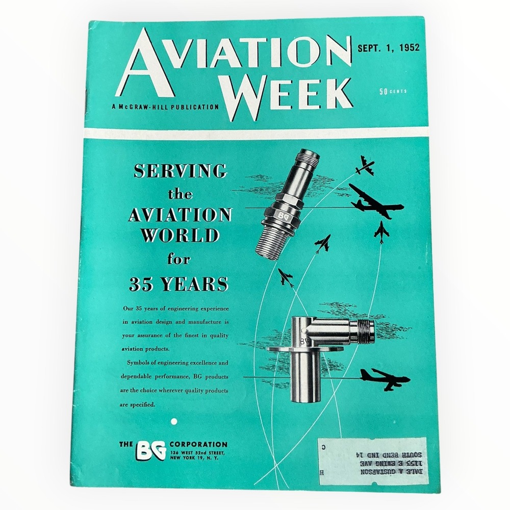 Aviation Week September 1 1952 B 52 F 89D Scorpion B 47 Jet Aircraft
